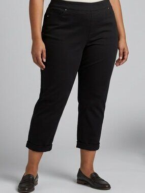 NWT Mario Serrani sz XL black comfort stretch cuff capri pant